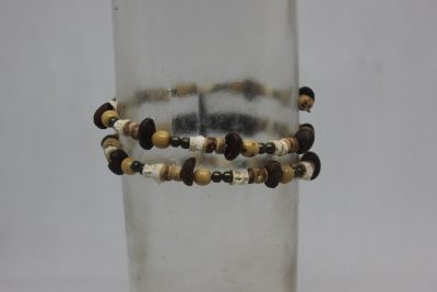TAGUA PLANA, AÇAÍ, VERTEBRAS, CRISTAL, MADERA Y LATÓN