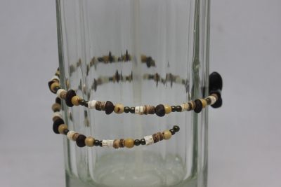 TAGUA PLANA, AÇAÍ, VERTEBRAS, CRISTAL, MADERA Y LATÓN